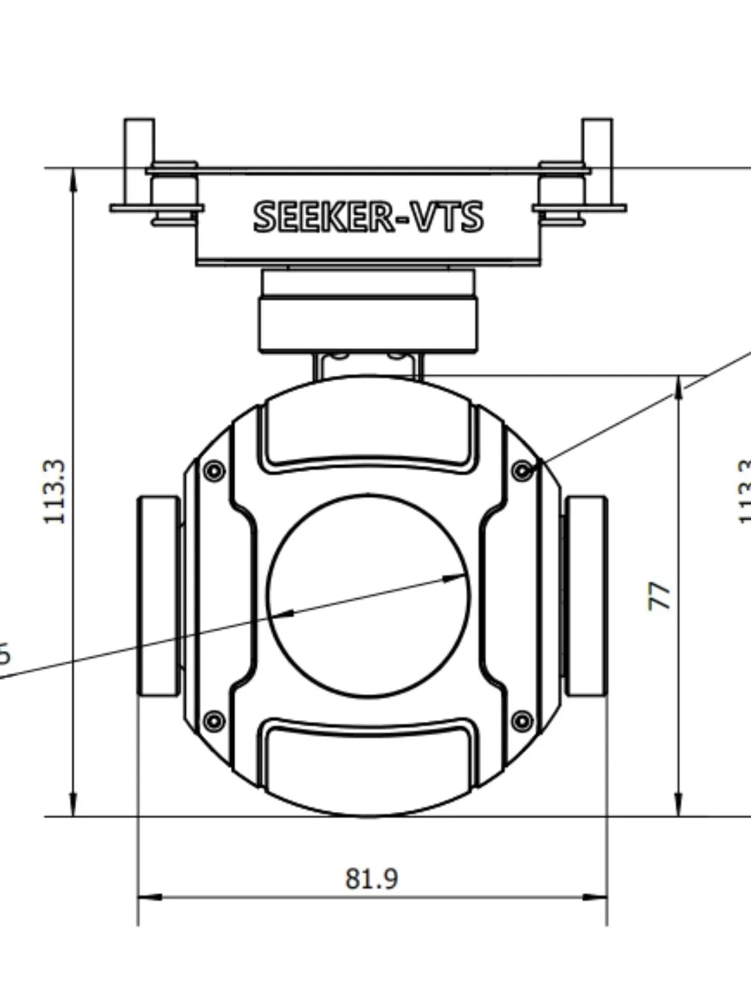 Small three-axis stabilized gimbal frame UAV pod housing