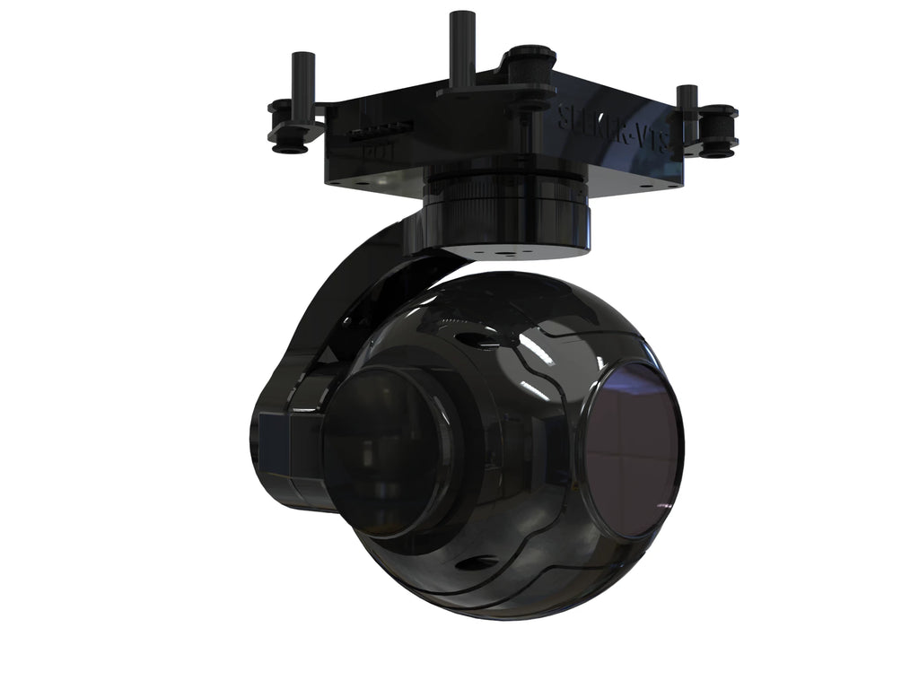 Small three-axis stabilized gimbal frame UAV pod housing